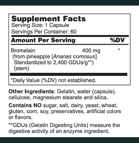 Bromelain 400 mg Proteolytic Enzyme
