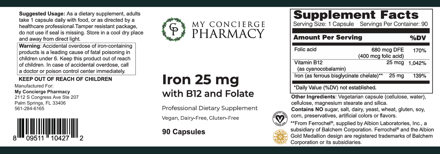 Iron 25 mg with B12 and Folate