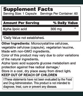 ALA 300 Alpha Lipoic Acid 300 mg