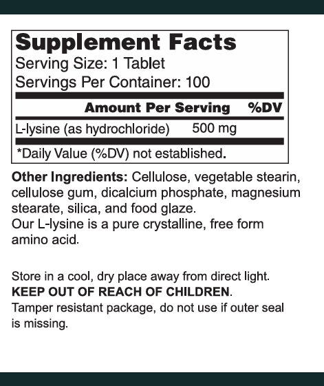 Lysine 500 mg