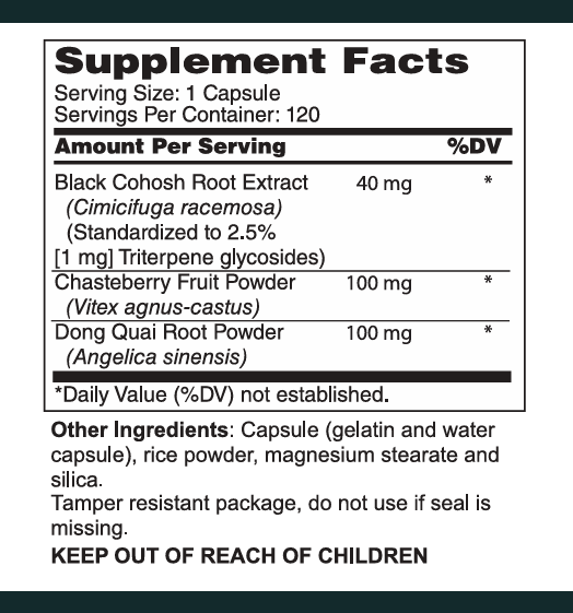 Black Cohosh Plus 40 mg