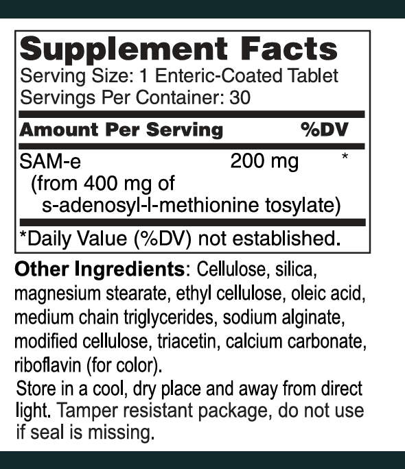 SAM-e 200 mg Enteric Coated