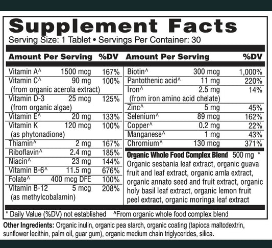 Women's One Daily – Organic Whole Food Multivitamin